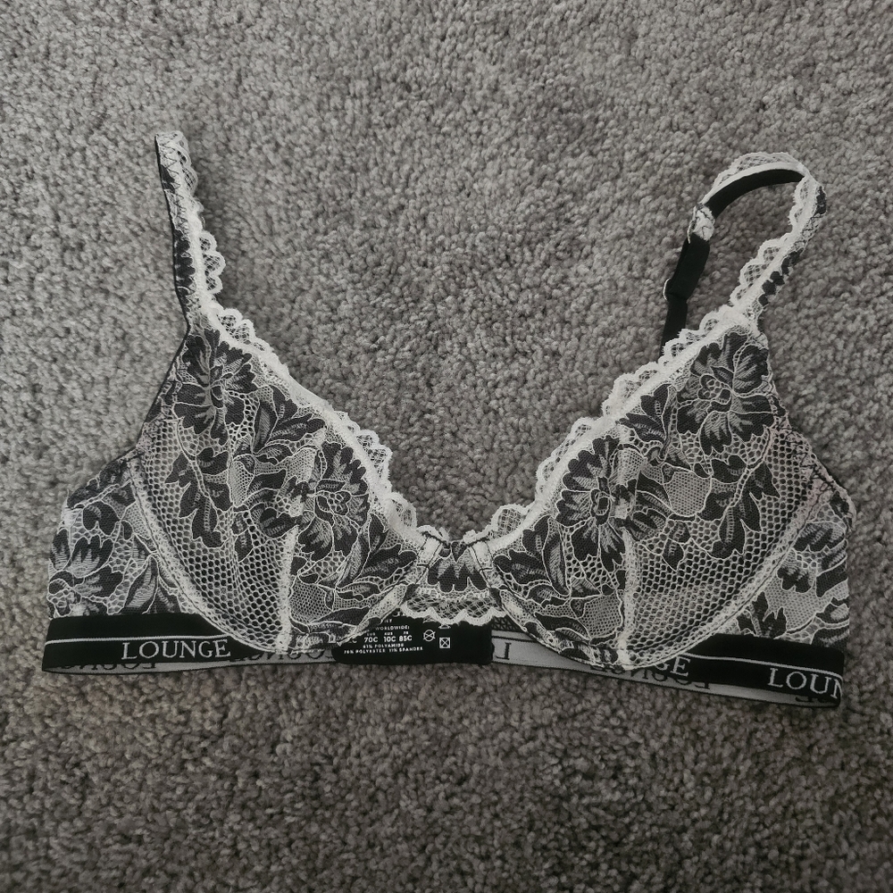 LOUNGE black and white luxe lace Balconette small